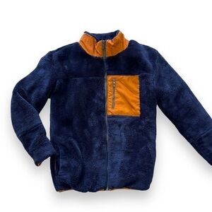 Tommy Bahama Kids Blue Fleece Orange Accent Jacket - Size XL (14)